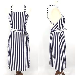 J Crew Thomas Mason Striped Apron Dress Midi